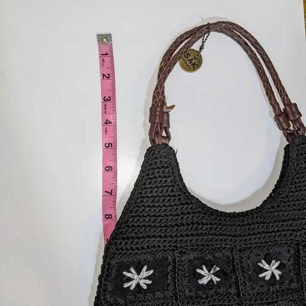 The Sak Black and White Woven Floral Crochet Shou… - image 6