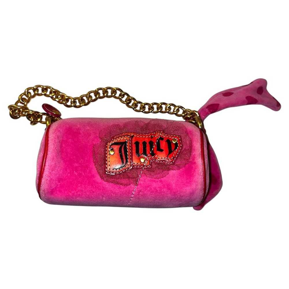 Vintage Juicy Couture Mini Barrel Bag Velour Hot … - image 1