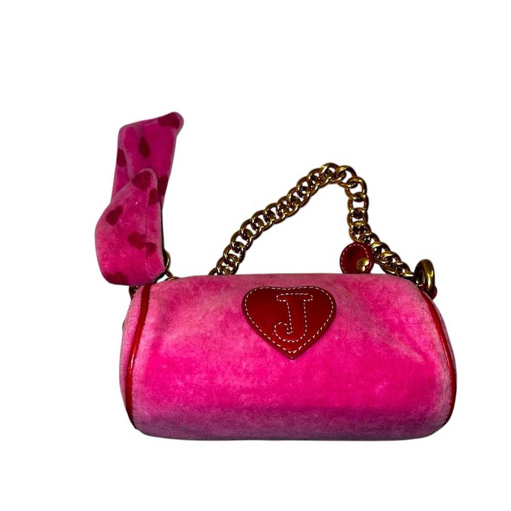 Vintage Juicy Couture Mini Barrel Bag Velour Hot … - image 2