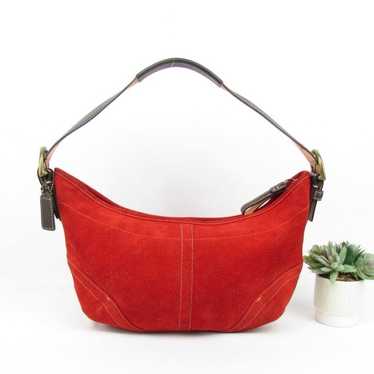 Authentic Coach Soho Y2K Red Suede Shoulder Bag - image 1