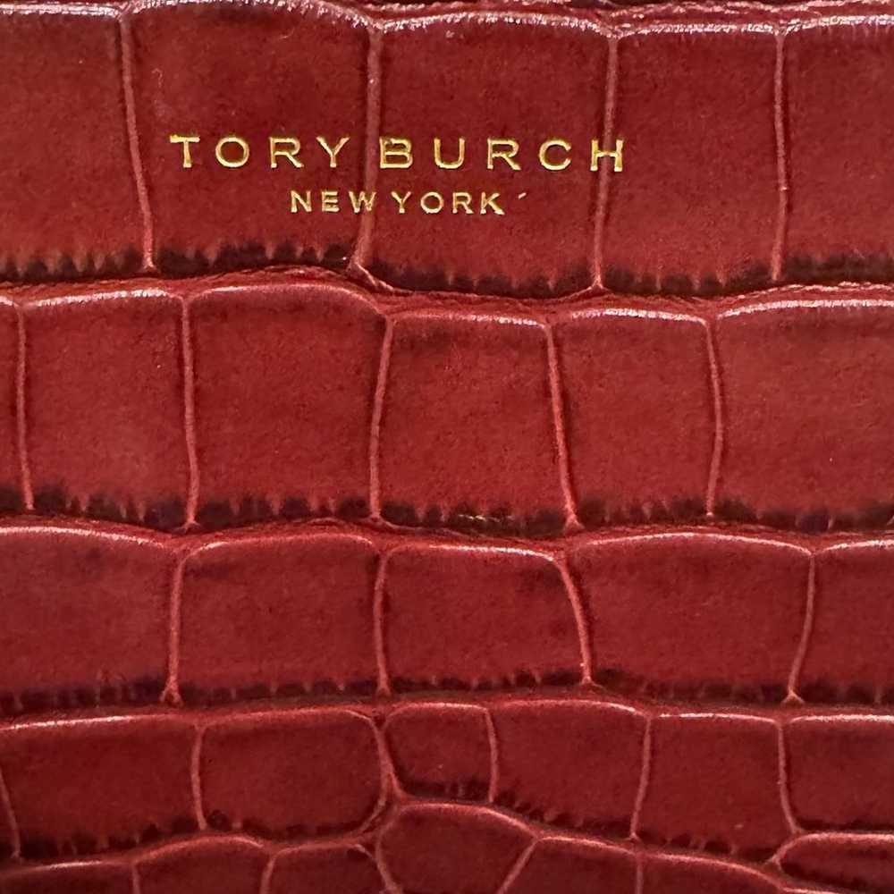 Tory Burch Burgundy Leather Perry Embossed Triple… - image 3