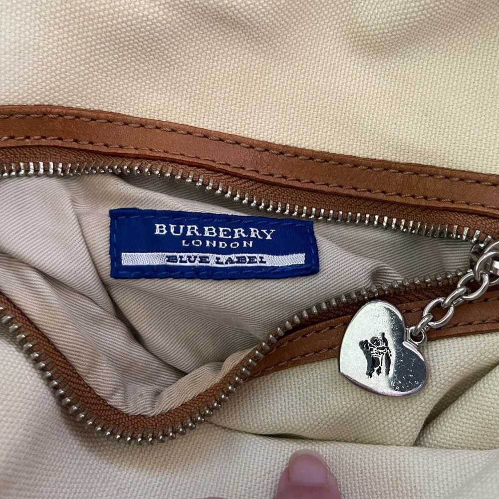 Burberry Blue Label Check Leather Trim Bucket Tote - image 10