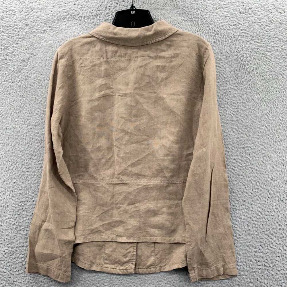 flax Brown Linen Small Women's Long Sleeve Flax T… - image 2