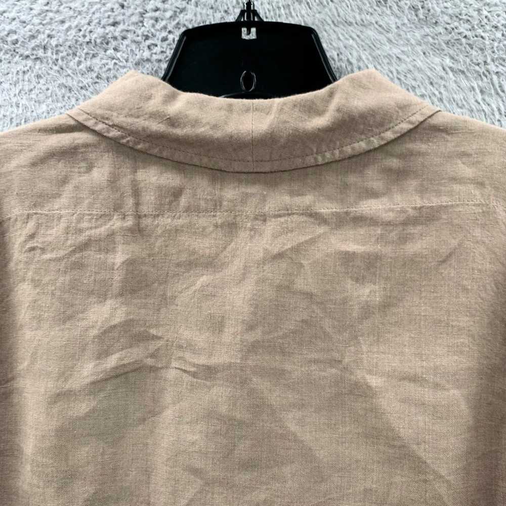 flax Brown Linen Small Women's Long Sleeve Flax T… - image 5