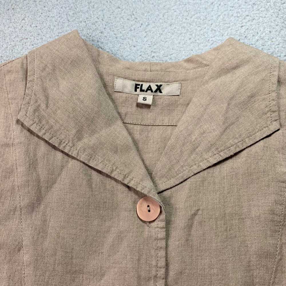 flax Brown Linen Small Women's Long Sleeve Flax T… - image 6