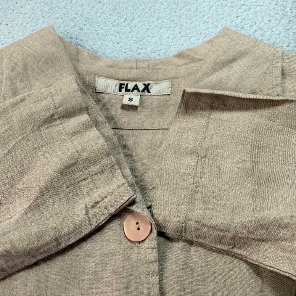 flax Brown Linen Small Women's Long Sleeve Flax T… - image 7