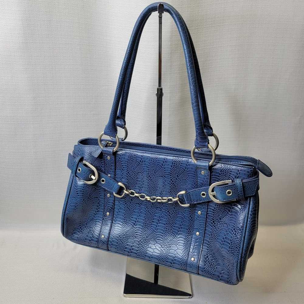 Charlie Lapson Blue Crocodile Vintage Leather Bag - image 1