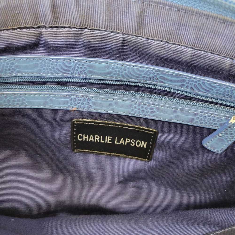 Charlie Lapson Blue Crocodile Vintage Leather Bag - image 8