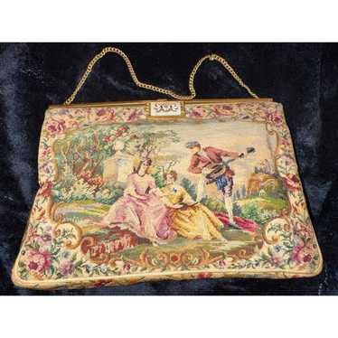 1940's WALBORG PETITPOINT BAG W/ UNIQUE MOTHER OF… - image 1