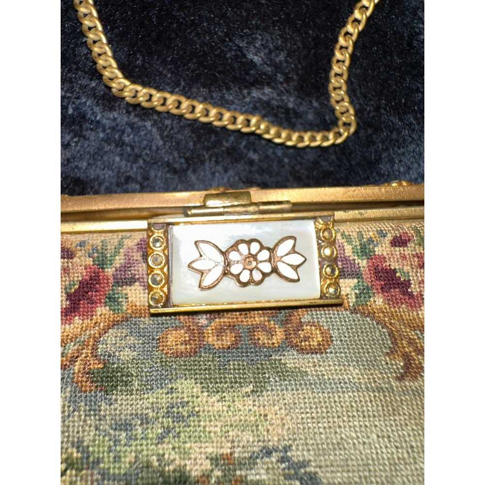 1940's WALBORG PETITPOINT BAG W/ UNIQUE MOTHER OF… - image 2