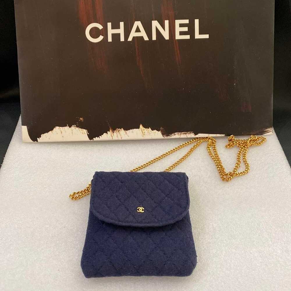 CHANEL Mini Shoulder Bag Matelassé Chain Navy - image 2