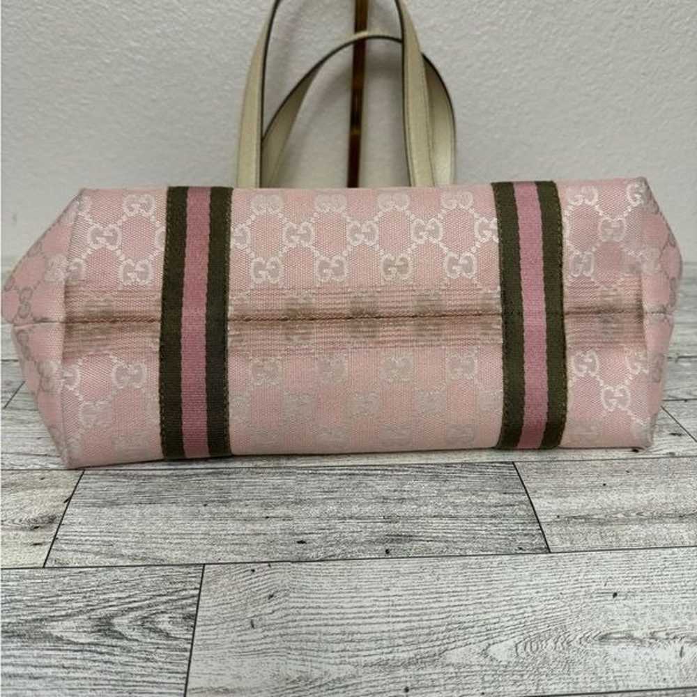 Gucci Sherry Line GG Pink Canvas Tote With Charms - image 12