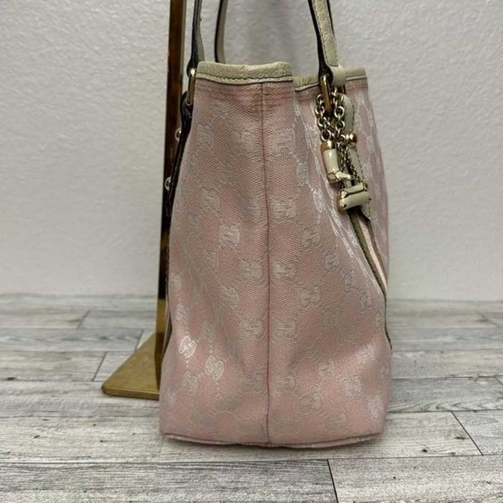 Gucci Sherry Line GG Pink Canvas Tote With Charms - image 6