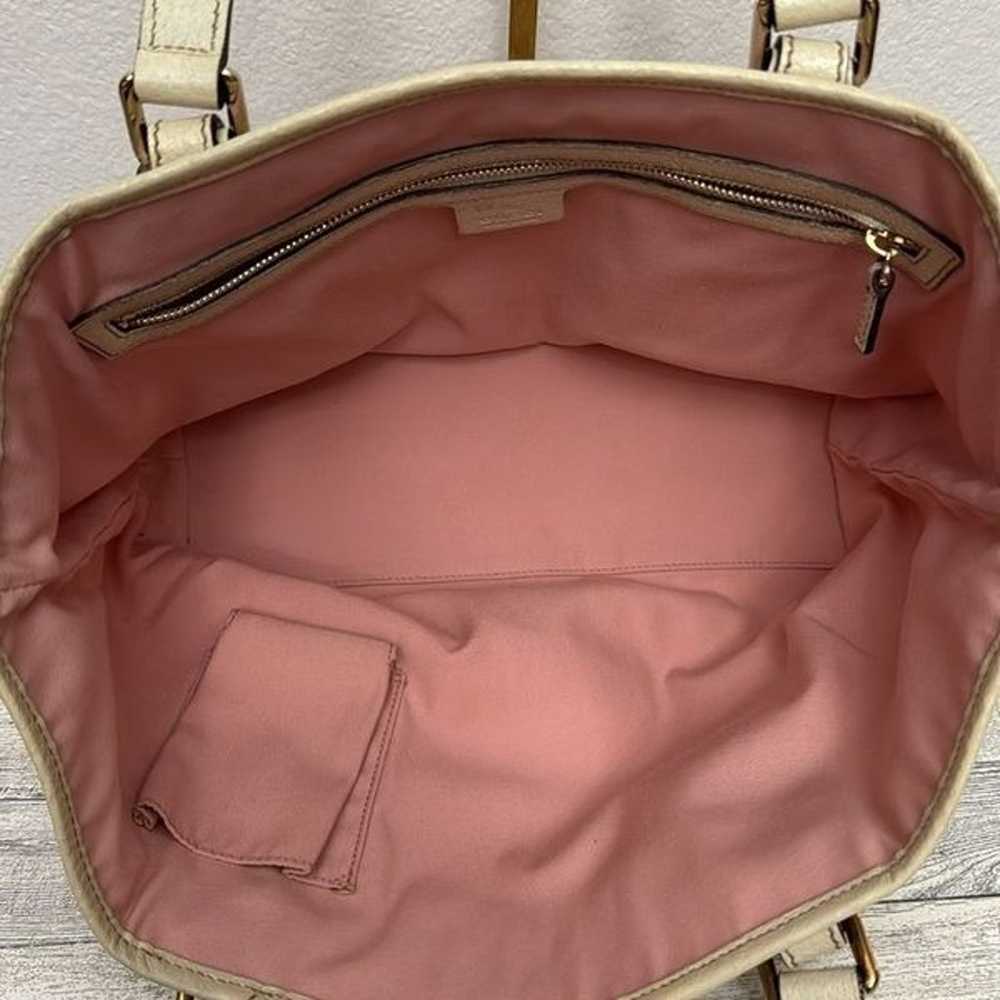 Gucci Sherry Line GG Pink Canvas Tote With Charms - image 8