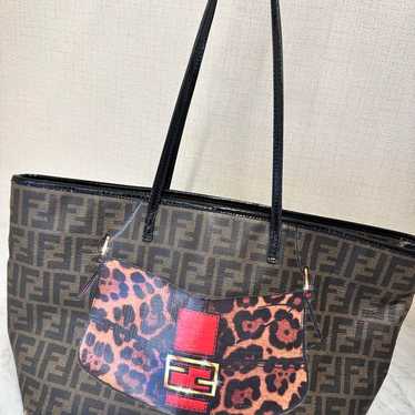 FENDI Leopard Back Print Tote Bag