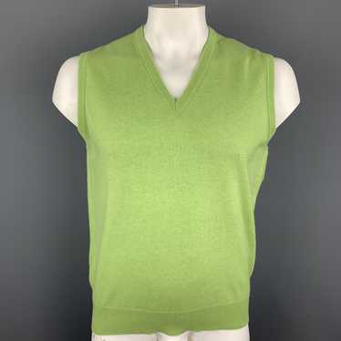 Ballantyne Light Green Cashmere V-Neck Sweater Ve… - image 1