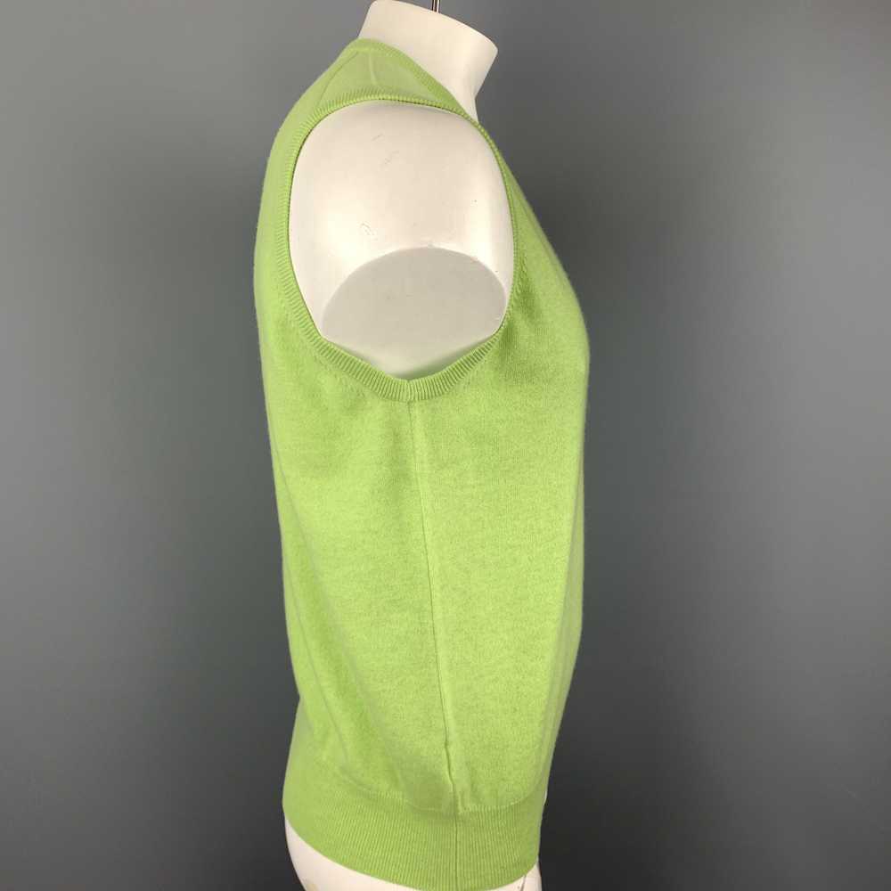 Ballantyne Light Green Cashmere V-Neck Sweater Ve… - image 2