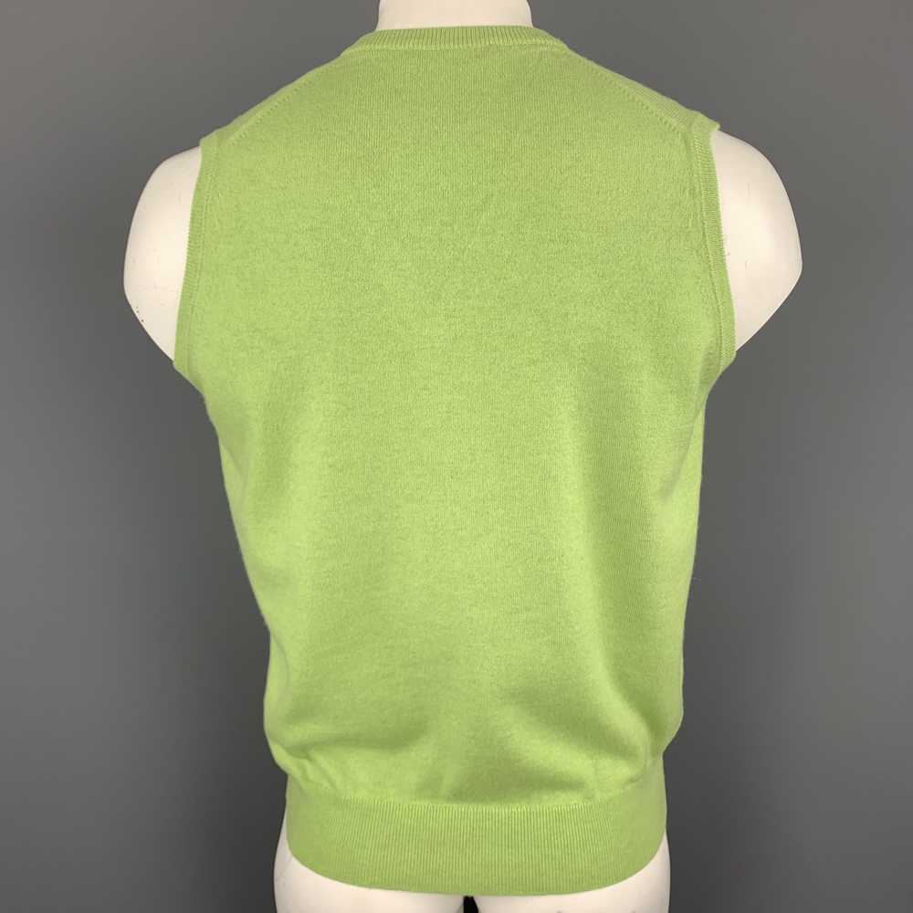 Ballantyne Light Green Cashmere V-Neck Sweater Ve… - image 3