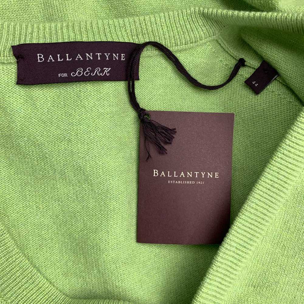 Ballantyne Light Green Cashmere V-Neck Sweater Ve… - image 4