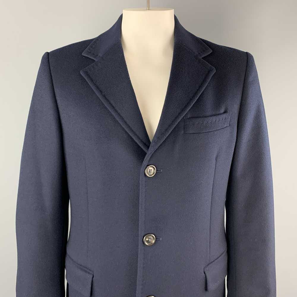 Benetton BENETTON Size L Navy Wool Blend Notch La… - image 2