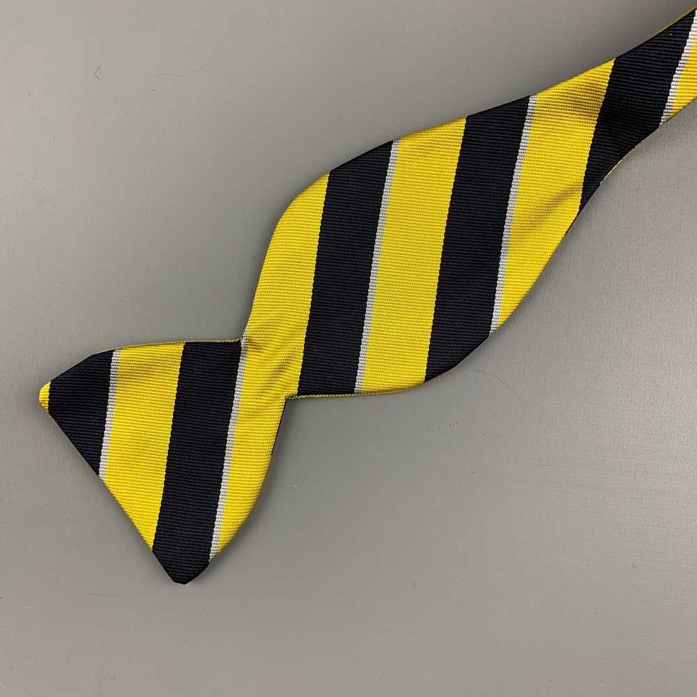 Designer VINTAGE Yellow Navy Stripe Tie - image 2