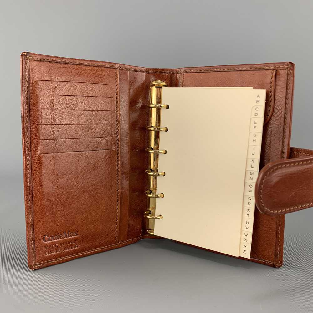 Designer CONTE MAX Tan Leather Phone Contacts Book - image 5