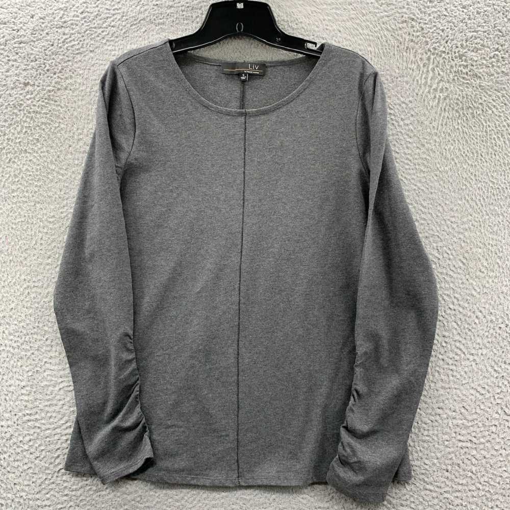 Habitat Gray Long Sleeve Small Top Women's Blouse… - image 1