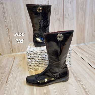 Coach Trystan Boots Womens 7M Black Soft Patent Le