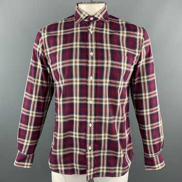 Hartford HARTFORD L Burgundy & Brown Plaid Cotton 