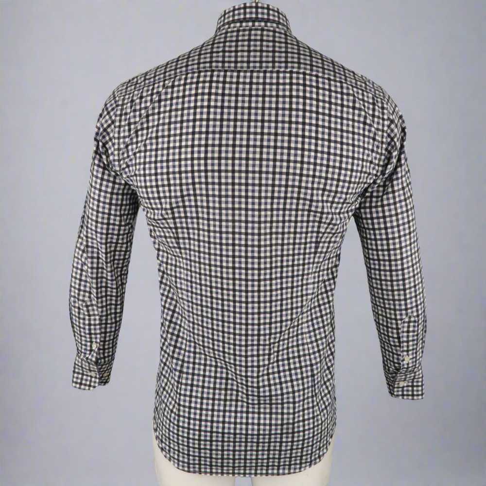 Etro Navy Checkered Cotton Button Up Long leeve h… - image 3