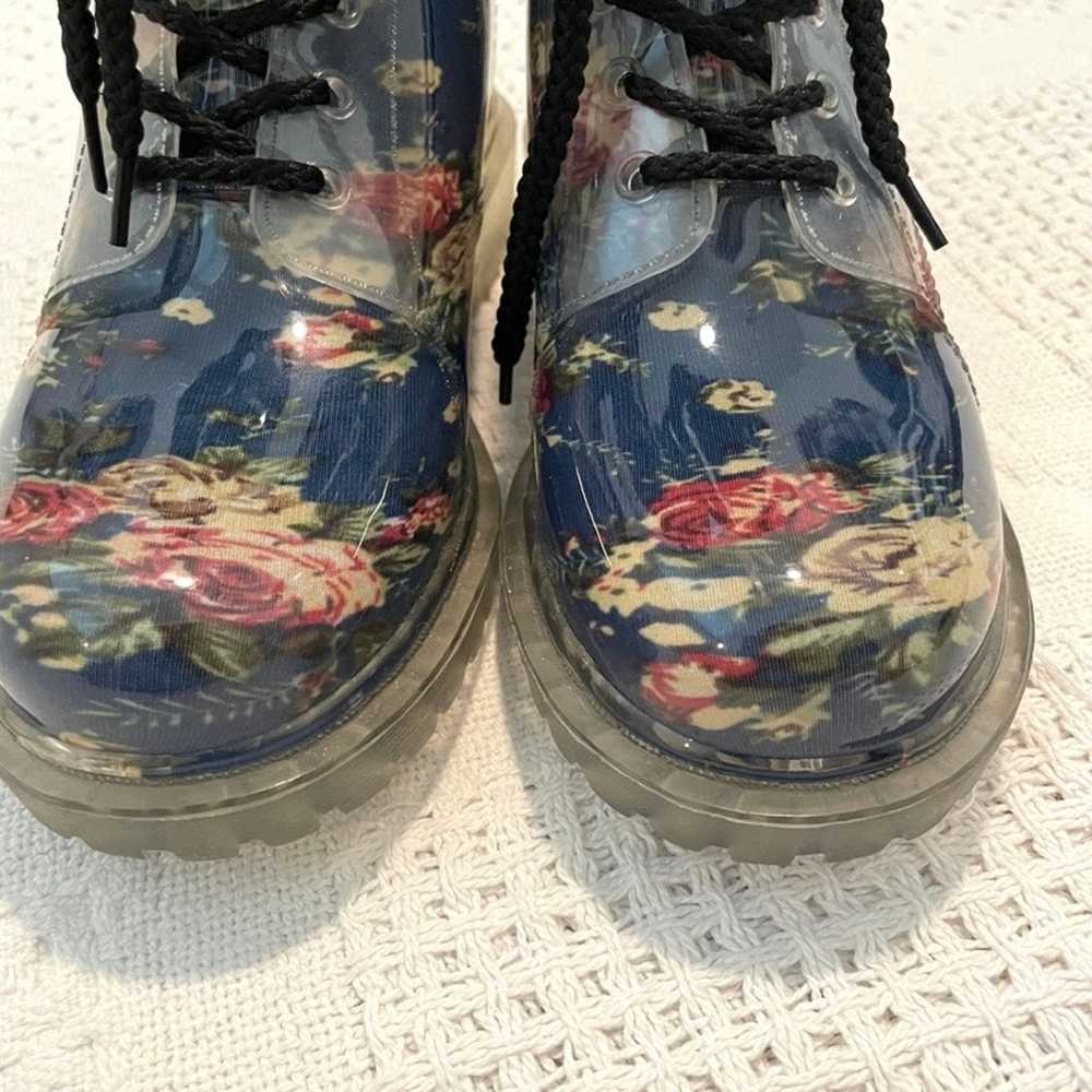 new Dirty Laundry clear blue floral combat rain m… - image 3