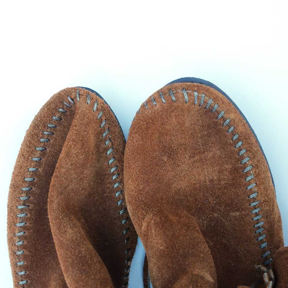 Womens Vintage Minnetonka Brown Leather Southwest… - image 7