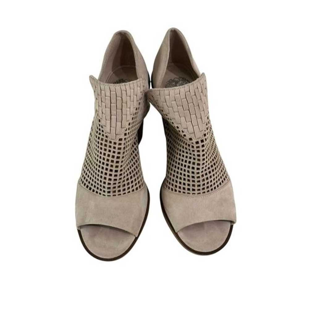 Vince Camuto Fritzey Peep Toe Bootie Beige Suede … - image 2