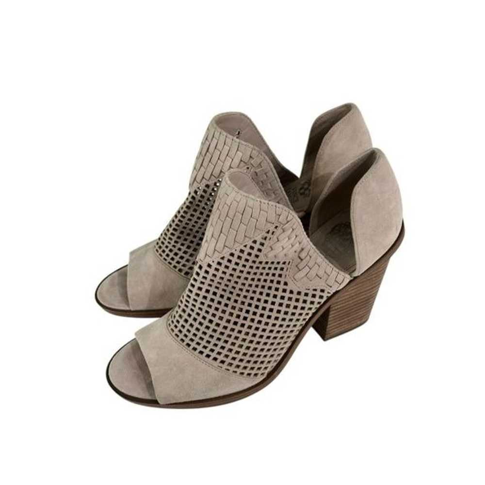 Vince Camuto Fritzey Peep Toe Bootie Beige Suede … - image 3