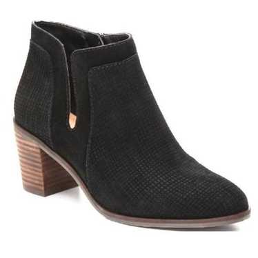 Lucky Brand Ponic Black Textured Suede Cut Out Zip