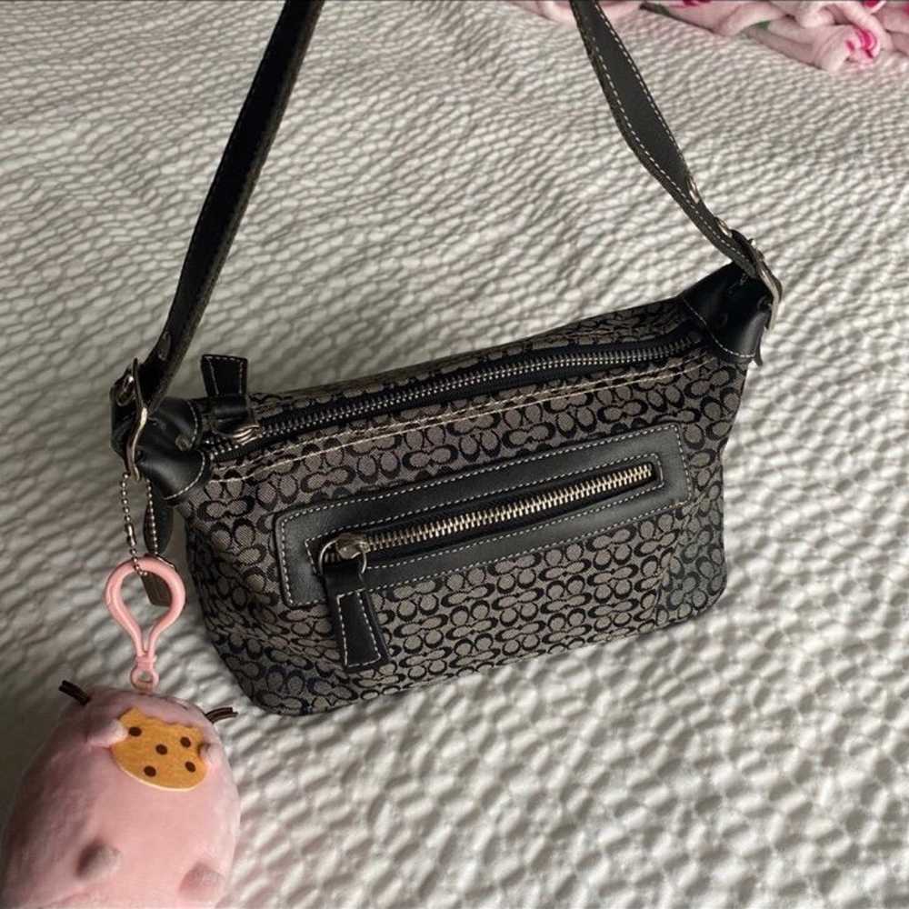 vintage mini coach black shoulder purse - image 1