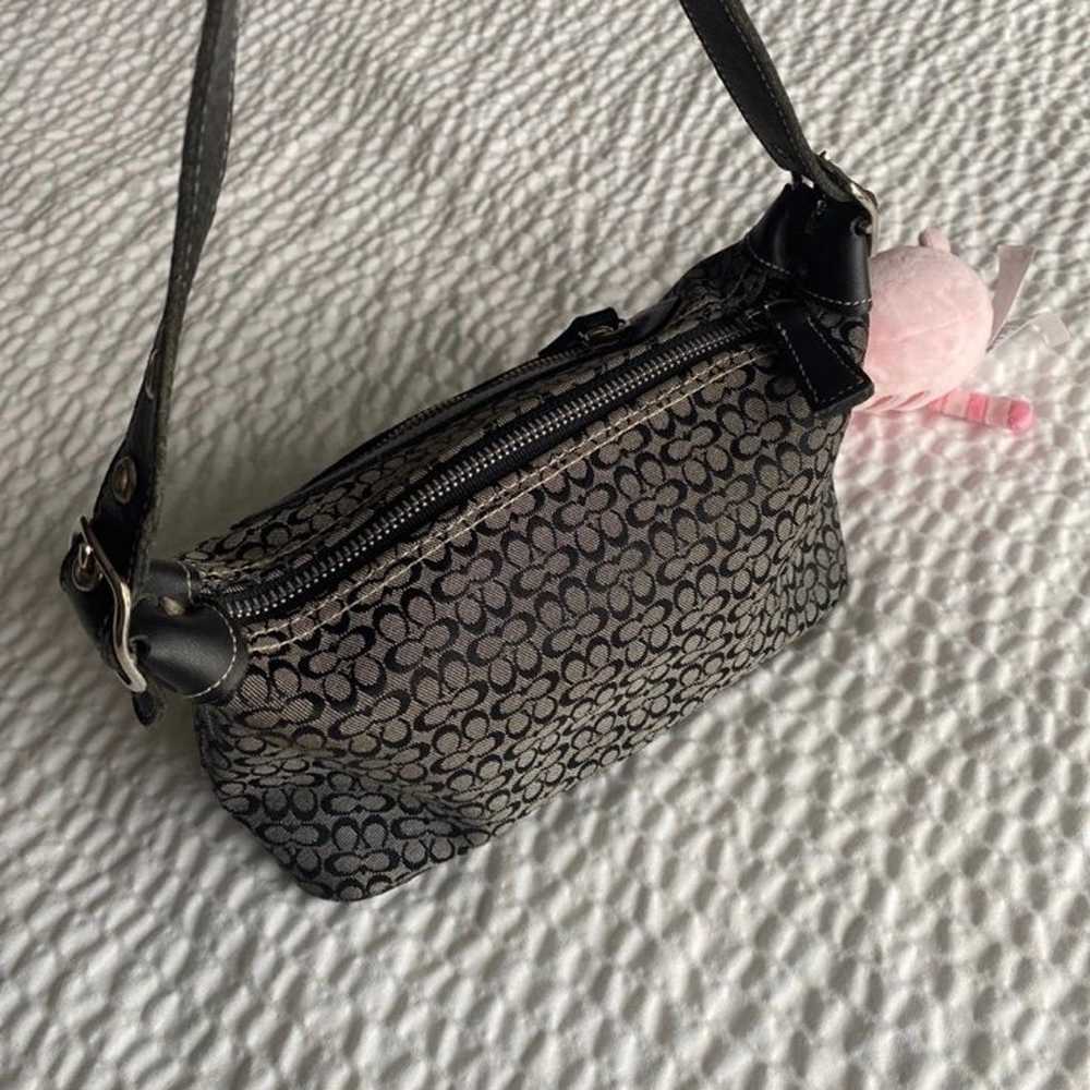 vintage mini coach black shoulder purse - image 2