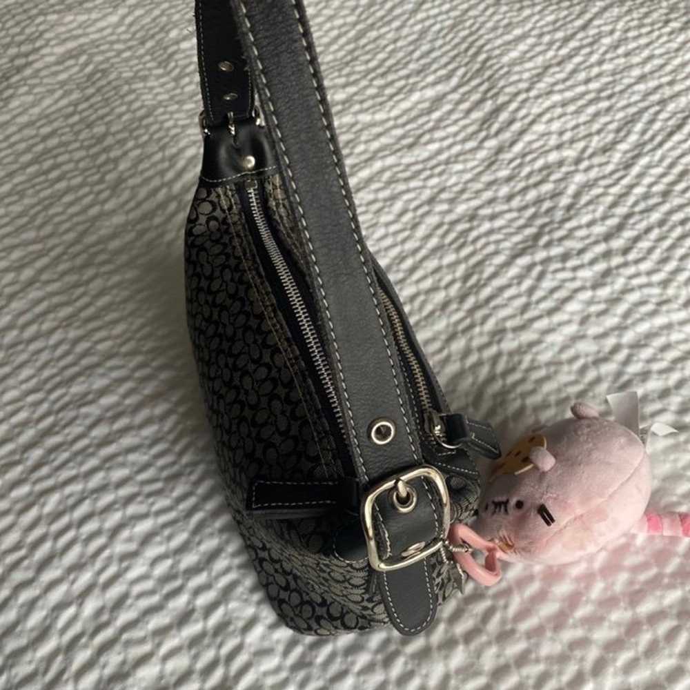 vintage mini coach black shoulder purse - image 3