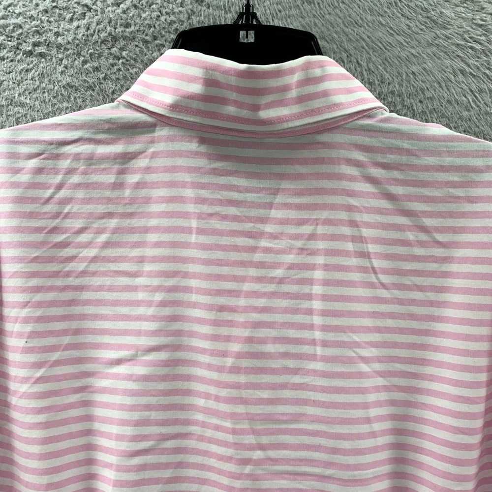 Chaps Striking White and Pink Striped Button Up B… - image 5