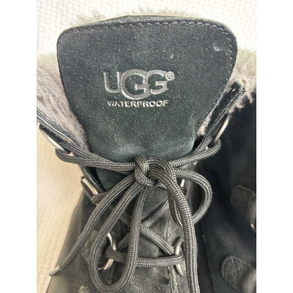 UGG Boot OSTRANDER Women 9 Black Leather Sheepski… - image 2