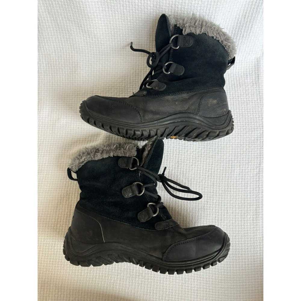 UGG Boot OSTRANDER Women 9 Black Leather Sheepski… - image 4