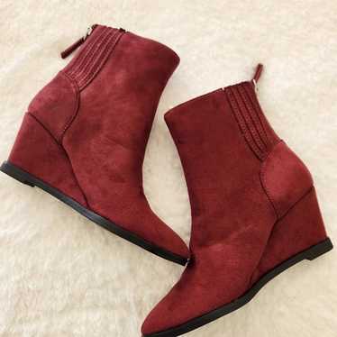 Dolce Vita Tippy Heeled Suede Bootie Burgundy Size