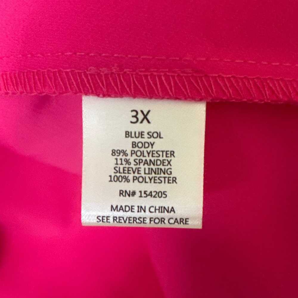 A NWT Blue Sol 3X Fuchsia Pink Jacket Ruched 3/4 … - image 3