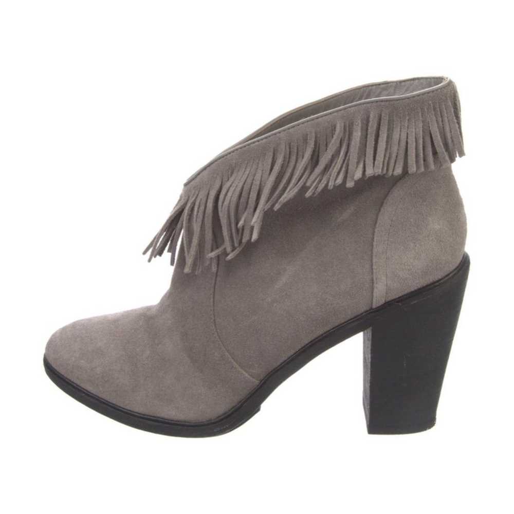 Joie | Loren Grey Leather Suede 4" Heel Ankle Boo… - image 2