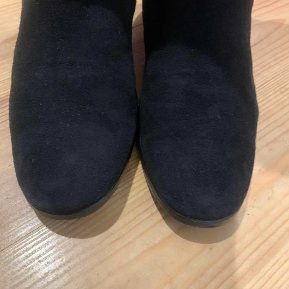 Ginza Yoshinoya 23.5cm Black Suede Long Boots Hee… - image 6