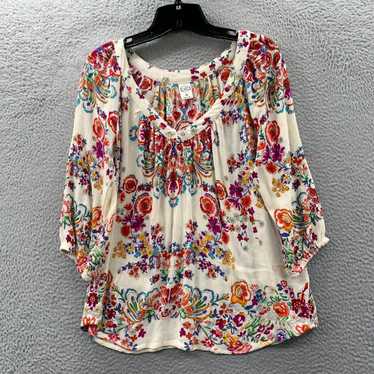 Vintage Floral Pattern Medium Size Womens Three Q… - image 1