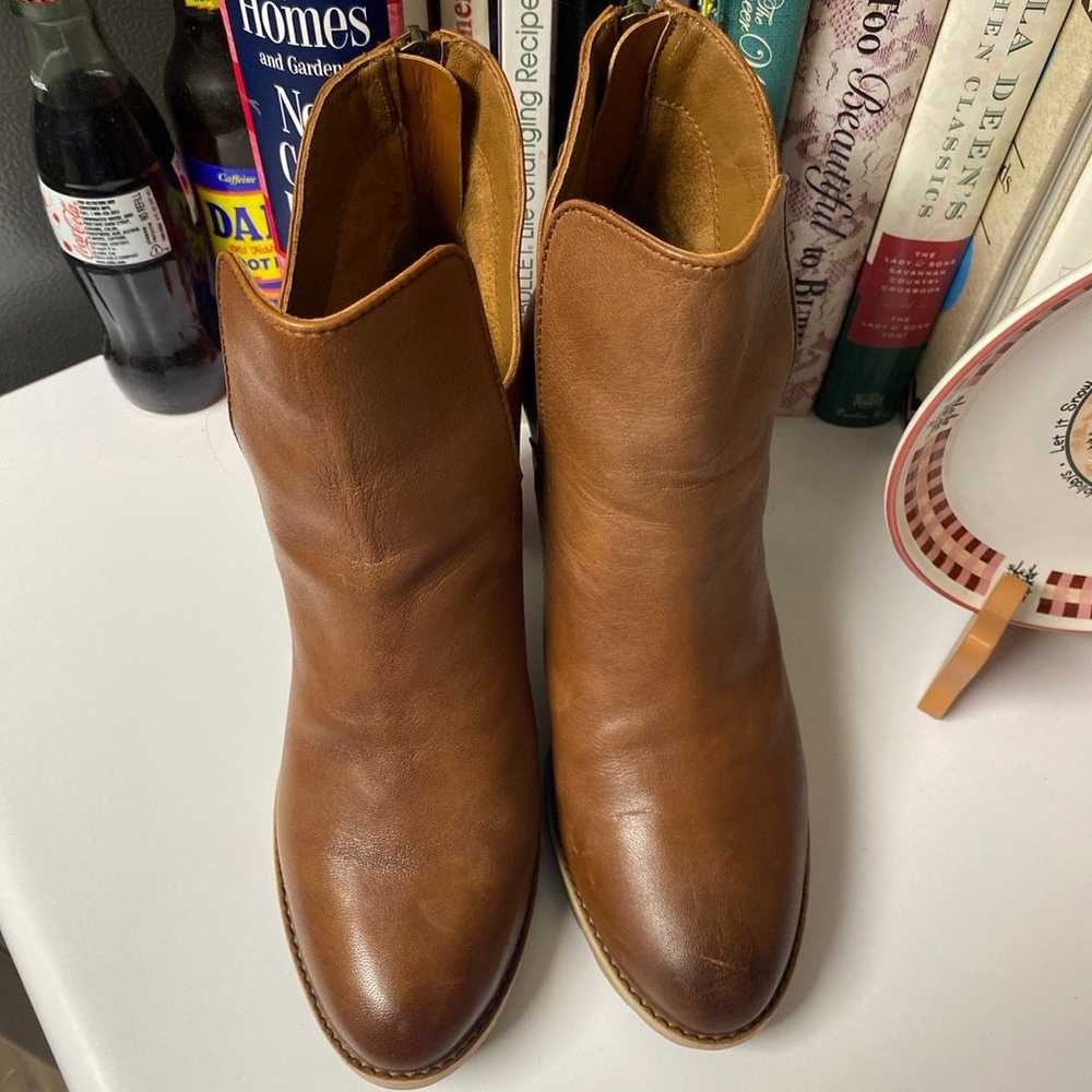 Diba True Brown Leather Wood Heel Ankle Boots/Boo… - image 4