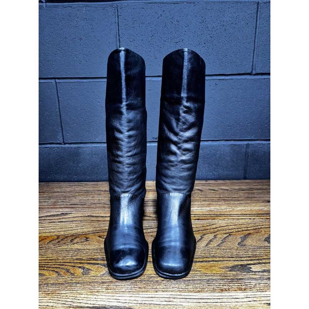 Vintage 90s Y2K STUDIO WORKS Tall Black Leather S… - image 3