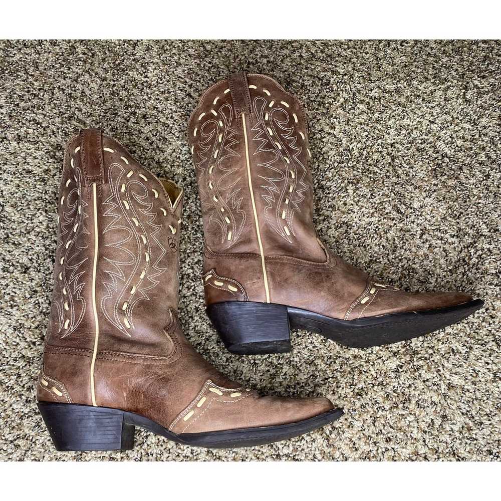 Women's Ariat Heritage pointed 10004738 brown cow… - image 8