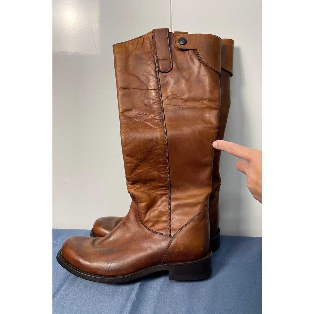 Stetson Womens Brown Round Toe Tall Leather Ridin… - image 1